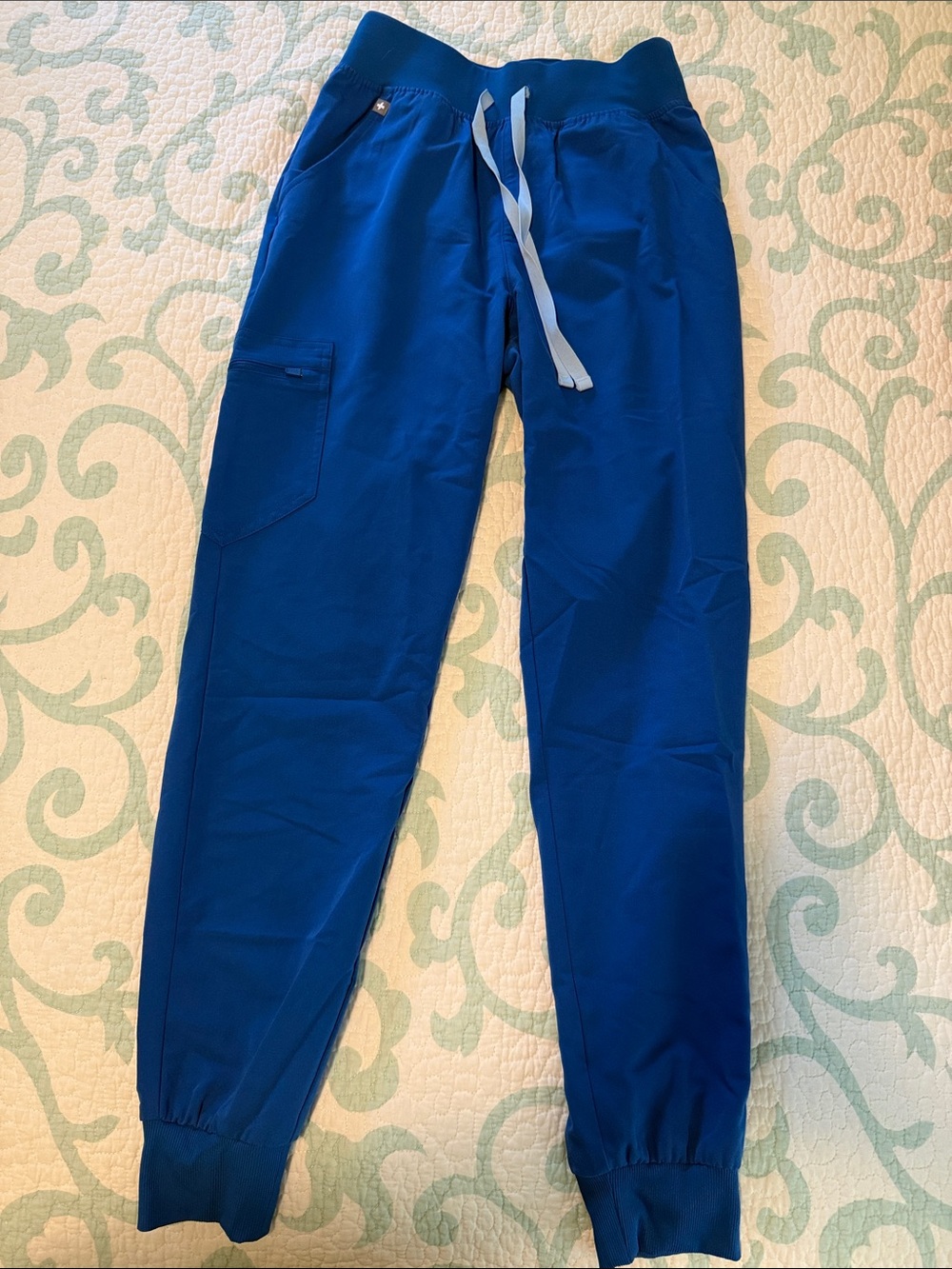 Figs Royal Blue Zamora high waisted Women's Jogger Scrub Pants with Drawstring